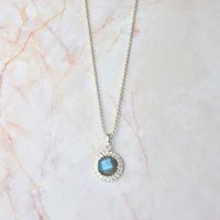Halskette Silber 925 & Labradorit (SK79.15.45.AH491LA)
