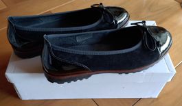 Ballerina schwarz Ledermix Gr. 38