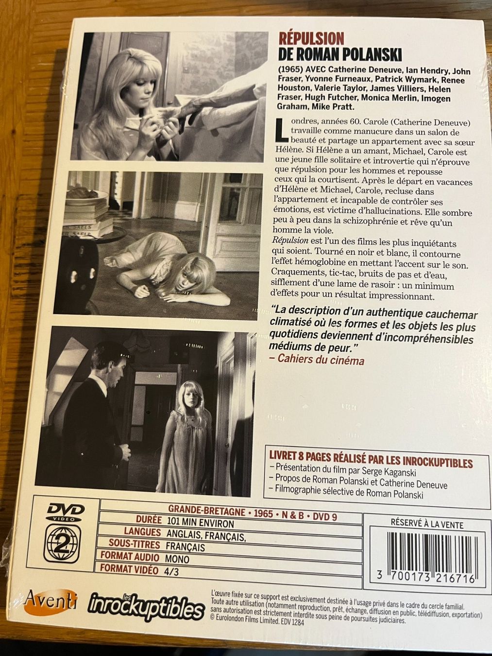 Tutti i DVDs: Répulsion (1965, Roman Polanski, DVD) – Usato da Vevey venduto da zecollector 1