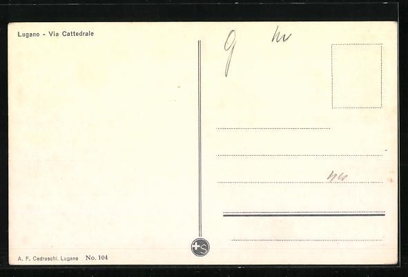 Cartoline postali: AK Lugano, Via Cattedrale – Usato da Berlin venduto da bartko-reher 1