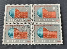 Viererblock mit Vollstempel La Neuveville