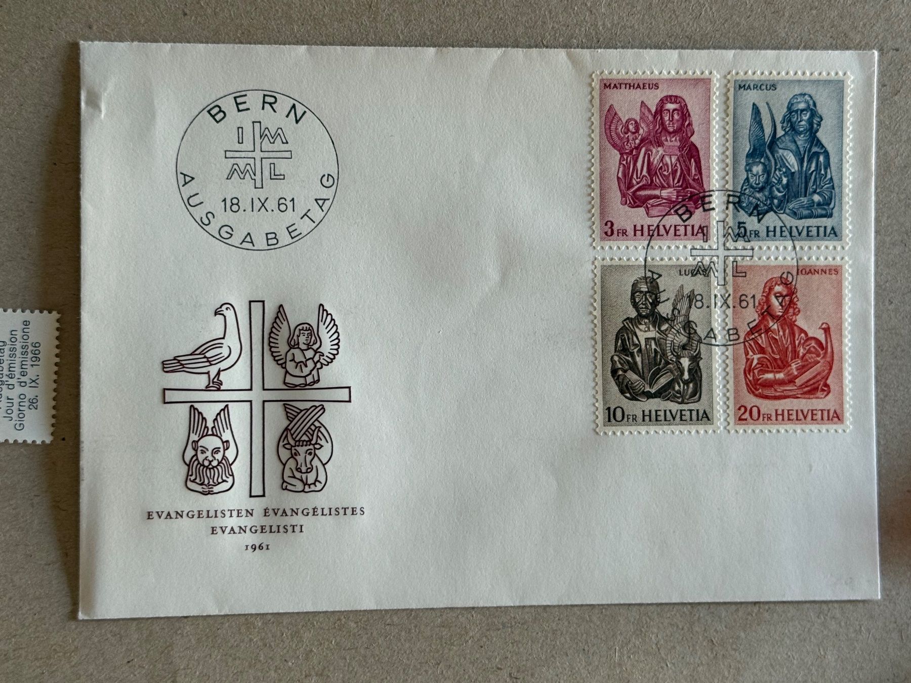 Tutti i francobolli: 381-384, FDC Evangelisten – Usato da Aarau venduto da hilde47