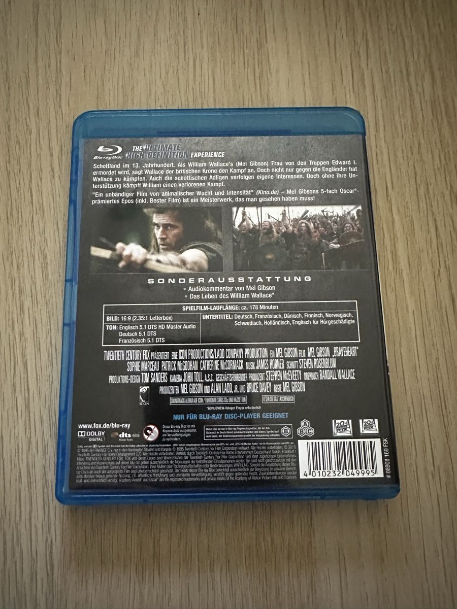 Alle DVDs: Braveheart Blue-Ray – Gebraucht aus Hombrechtikon von baersandro 1