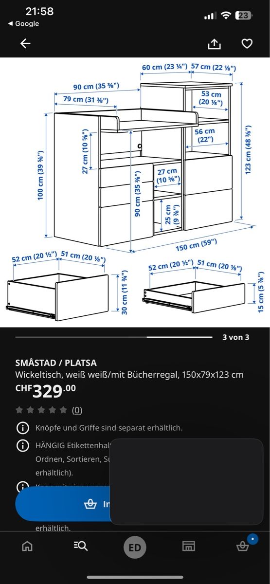 Ikea Wickeltisch & Zubehör: Wickeltisch IKEA Smastad Platsa – Gebraucht aus Kölliken von ErmelindaE 8