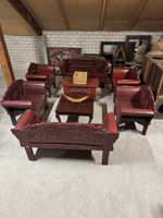 Holz Sofagarnitur, 3-teilig, Asiatisch, Top Zustand!
