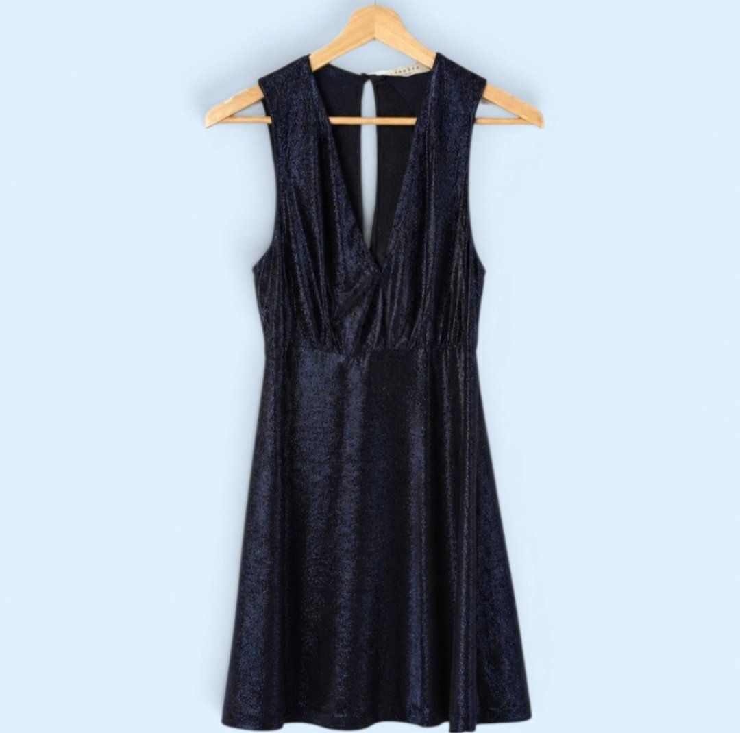 Sandro Kleider: Sandro Robe de soirée bleu marine scintillante Taille L – Gebraucht aus Le Locle von sAm_2112
