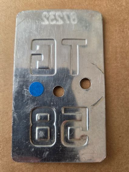 Sachs Schilder: Velonummer TG 58 plaque Velo – Gebraucht aus Schenkon von Uhu007 1