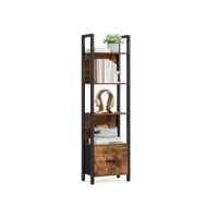 Bücherregal 5 Ebenen Eckregal Schublade Leiterregal LUNOR