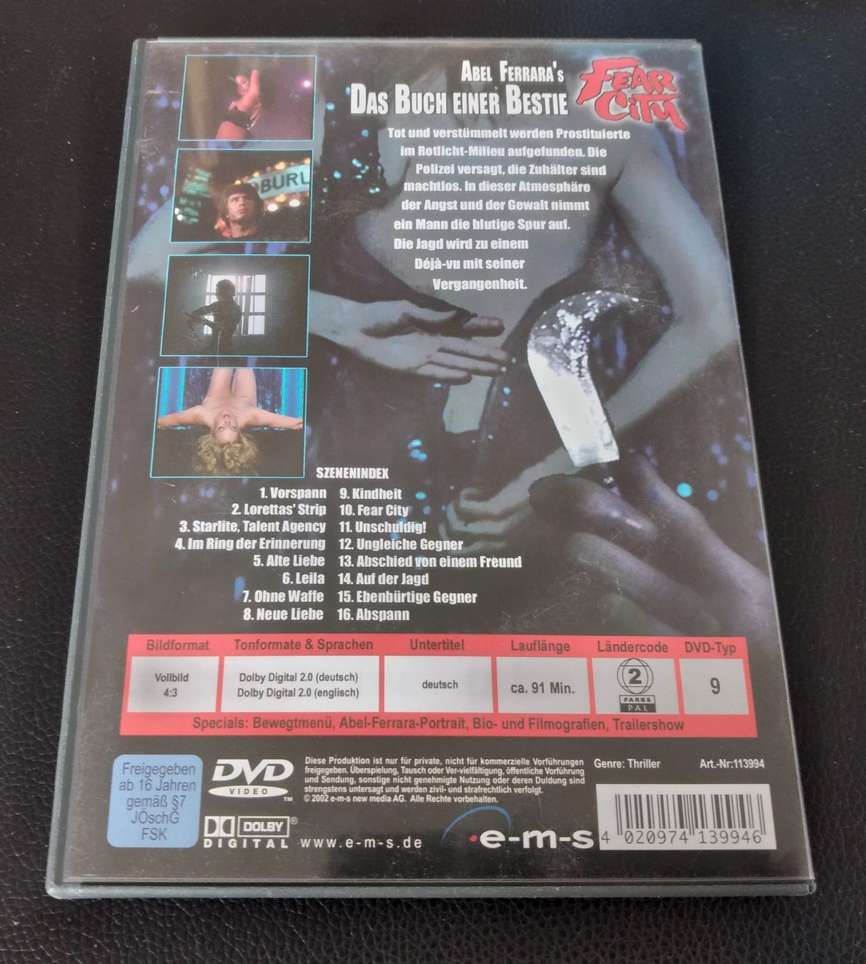 Tutti i DVDs: Fear City das Buch einer Bestie uncut – Usato da Dietwil venduto da Vrilodin 1