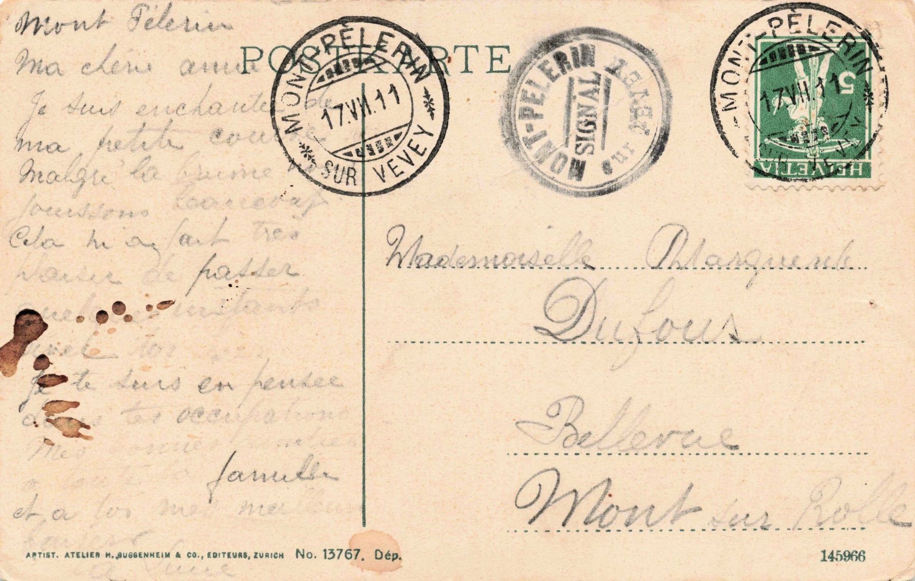 Cartoline postali: Vevey – Usato da Biasca venduto da Blenio71 1