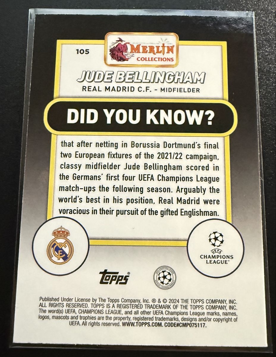 Topps Carte collezionabili: JUDE BELLINGHAM CARD /150 – Usato da Walliswil b.Wangen venduto da Swiss-Trading-Bros 1