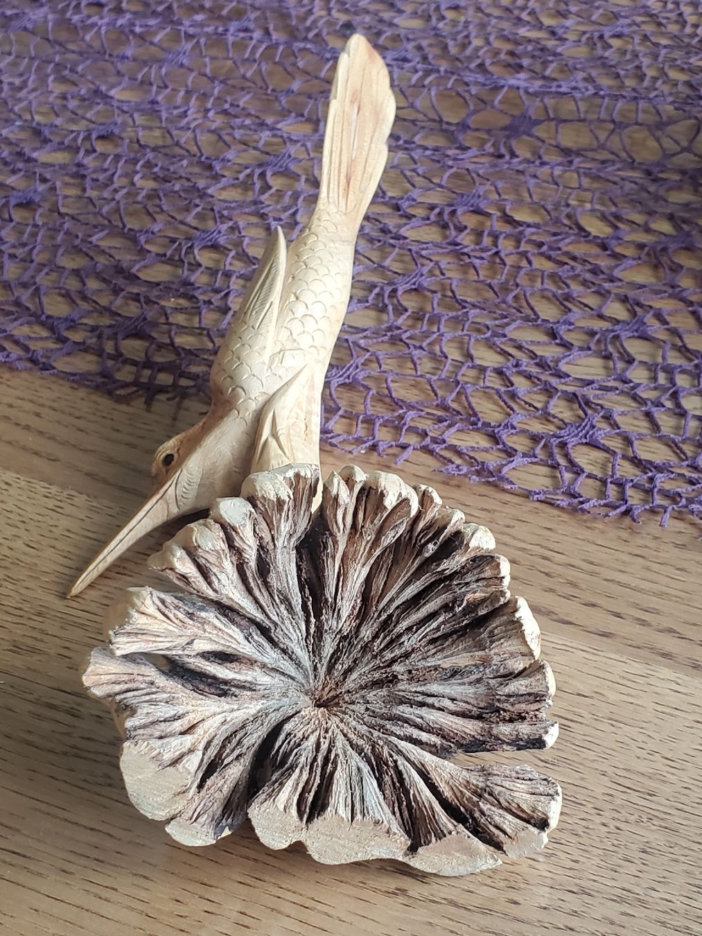 Figuren: Holzfigur Vogel auf Ast handgeschnitzt – Gebraucht aus Frauenfeld von BeneFull 6