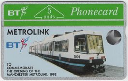 Metrolink - volle Bahn Motiv Telefonkarte aus England