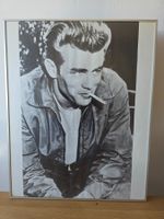 James Dean–Vintage Schwarz-Weiss-Poster mit Aluminiumrahmen