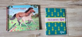 Neuf - livre de coloriage Chevaux + un carnet