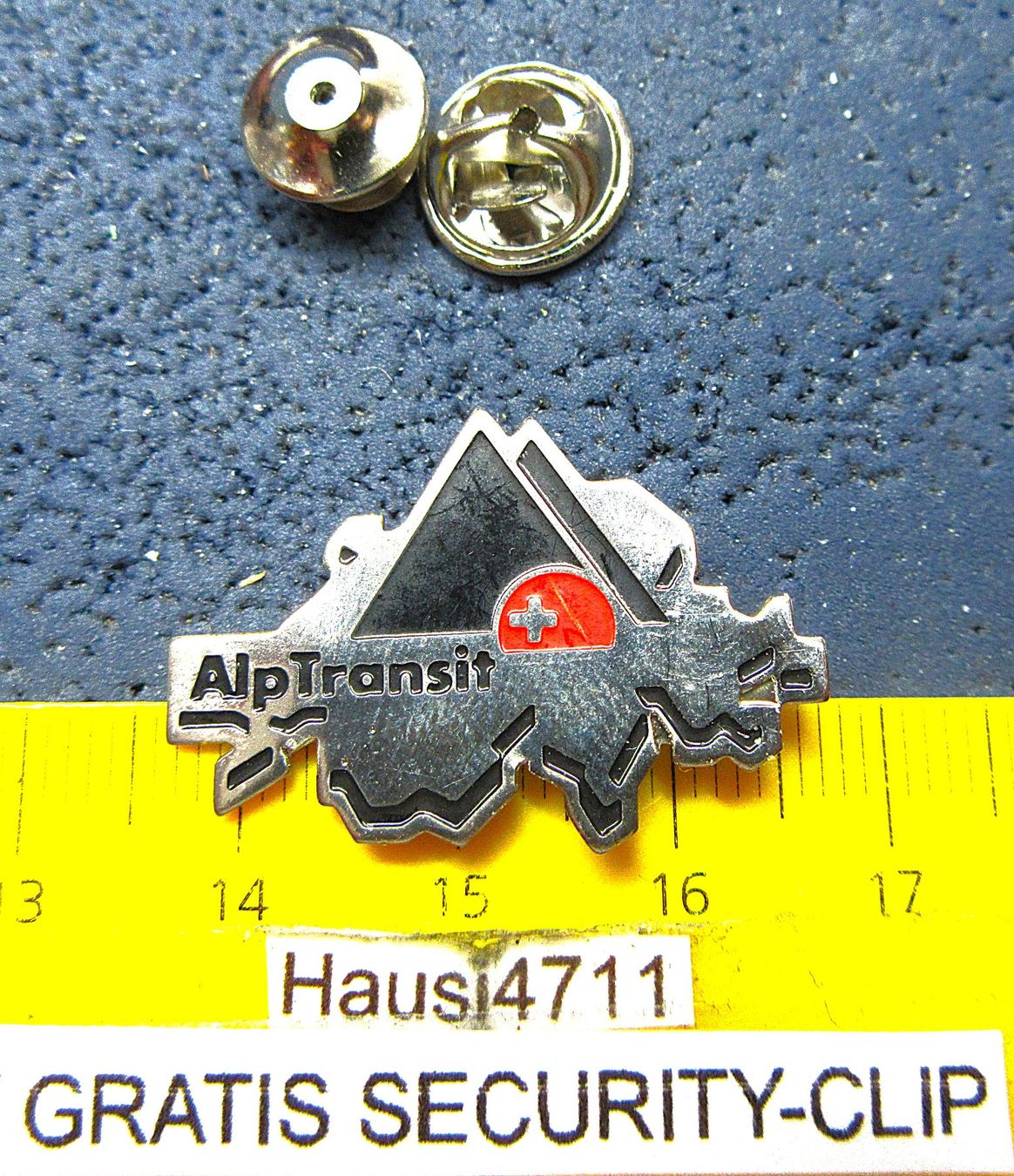 Swiss Placchette & Badge: BAHN SCHWEIZ PIN "ALPTRANSIT" SILBRIG – Usato da Ettingen venduto da Hausi4711