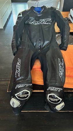 Motorrad-Airbag-Leder Kombi RST Race Dept V4.2 D3O Schwarz