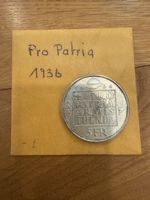 Gedenkmünze 5 Franken Pro Patria 1936, Helvetia, 835/1000