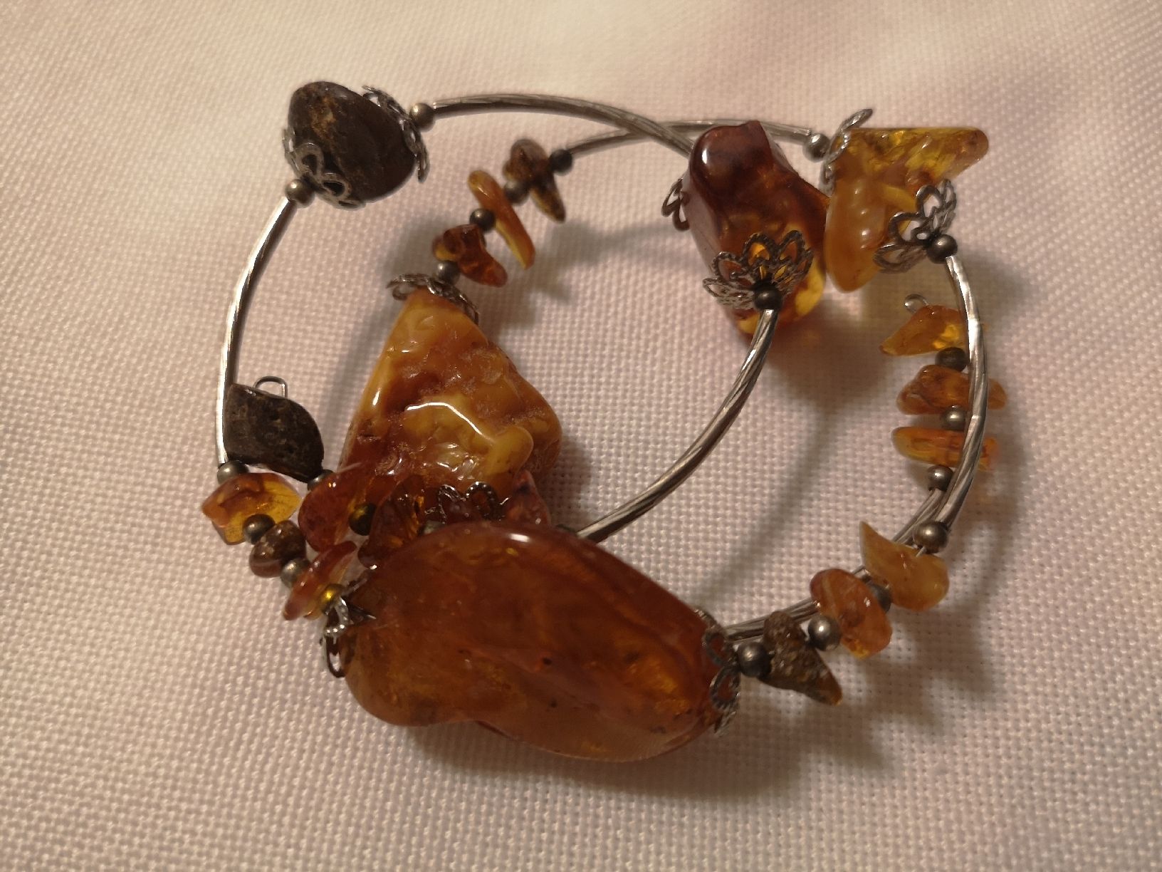 Bracciali & Braccialetti: Armband aus echtem baltischem Bernstein, versilbert – Usato da Dietikon venduto da aro_mr6l