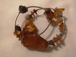 Armband aus echtem baltischem Bernstein, versilbert