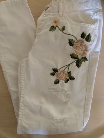 Coole Denim Jeans mit Stickereien Gr.38, 100% Baumwolle