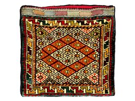 Sac tribal Afshari, laine noué main. Iran 1900/20. 54x49 cm