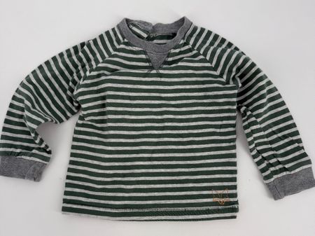Shirt Gr. 74 grün gestreift von naturaline