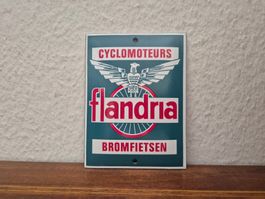 Emailschild Flandria Motorrad Service Garage Emaille Schild