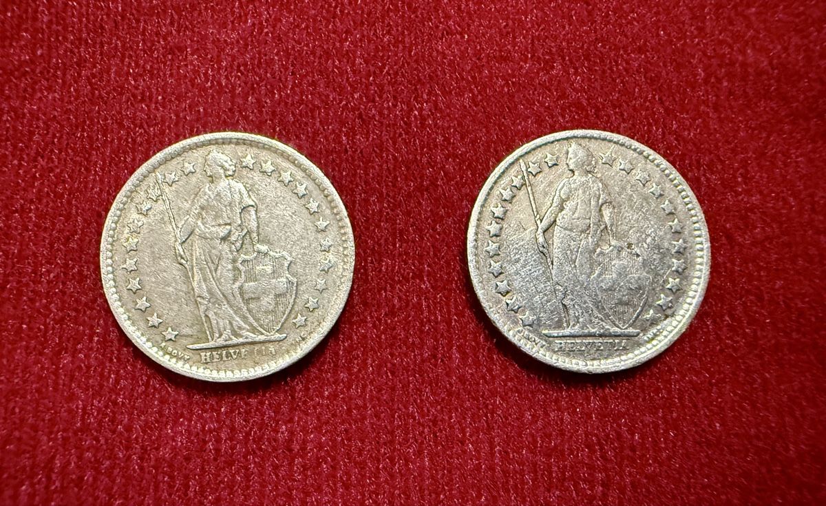 Tutti le monete: Silber Münzen / 2 x 50 Rappen – Usato da Schattenhalb venduto da Oodaaq 1