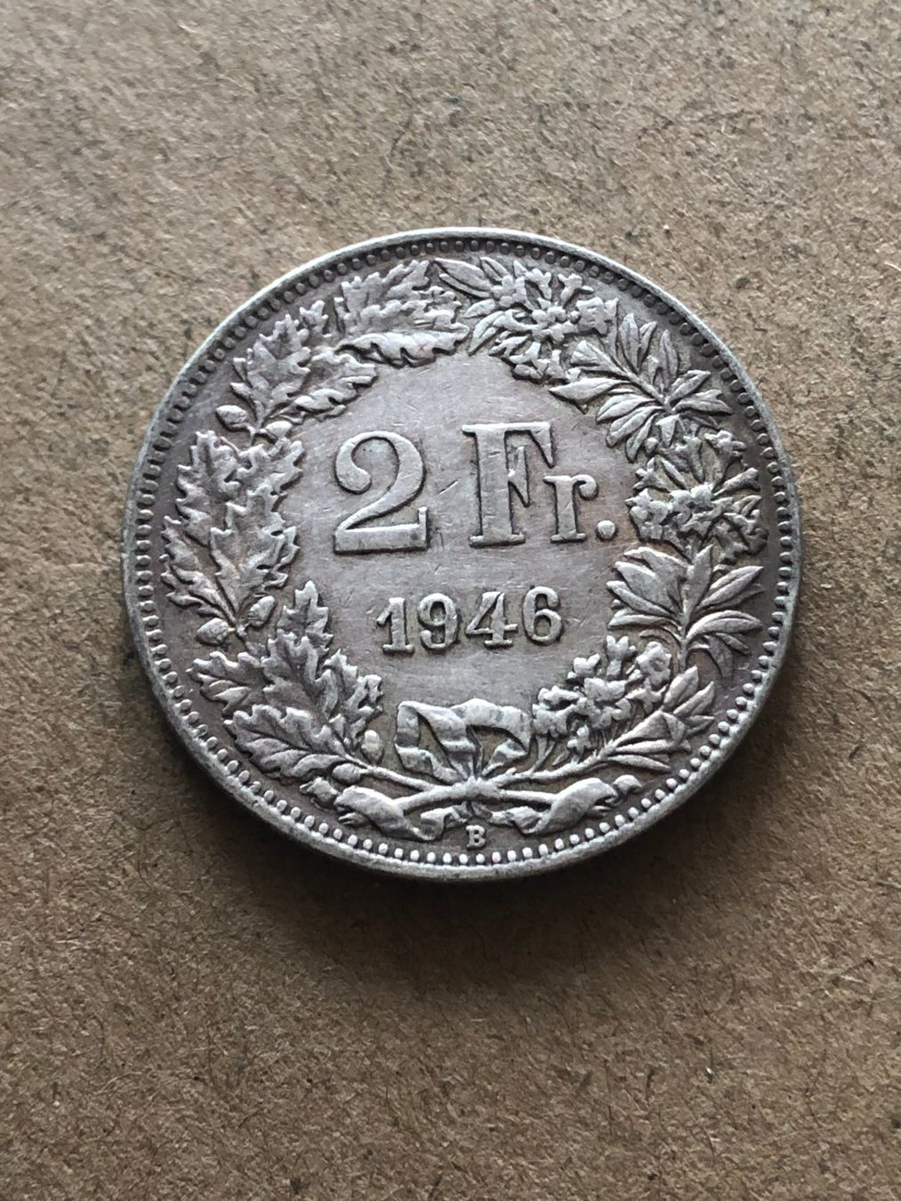 Alle Münzen: 2 Fr. 1946 – Gebraucht aus Schötz von Odpa