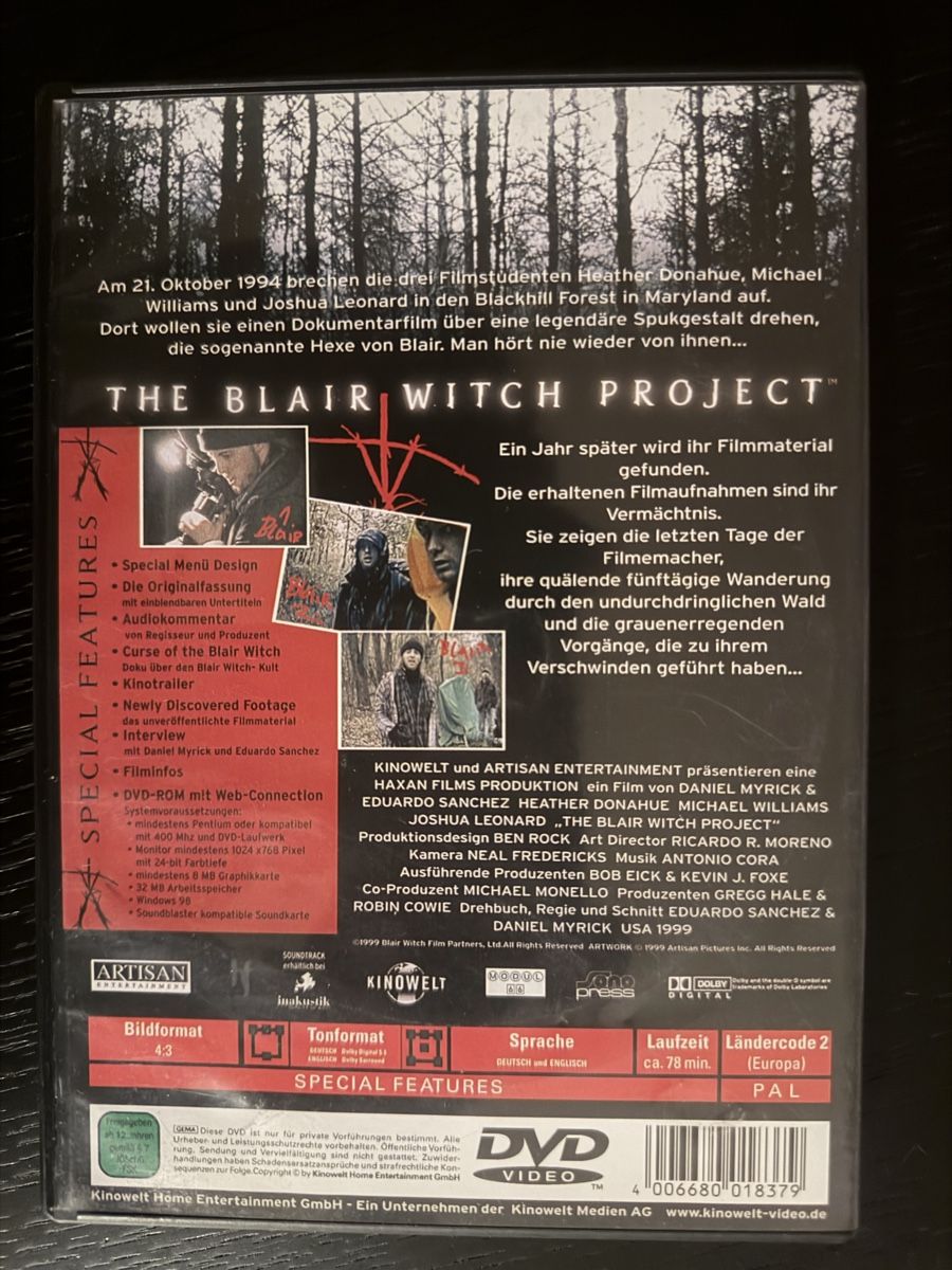 Alle DVDs: The Blair Witch Project Diamond Edition gebraucht – Gebraucht aus Lausen von EisAmStiel94 1