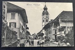 Huttwil, Oberstadt, belebt , Stempel 1927
