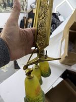 Antike Deckenlampe Art Deco mit Clochen beschriftet defekt