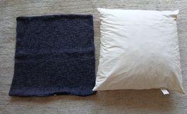 Sofakissen Zierkissen 60x60 cm dunkelblau cotton Kissenhülle