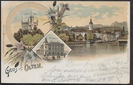 1899 AK Litho OLTEN drei Bilder einwandfrei top ab 1.-