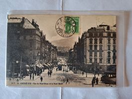 Ancienne CP de Genève  - Rue du Mont Blanc 1911