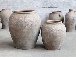 Chic Antique Terracotta Topf, Höhe 44 cm