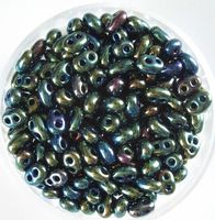 Twin Beads Grün Blau irisierend 5x2,5 mm