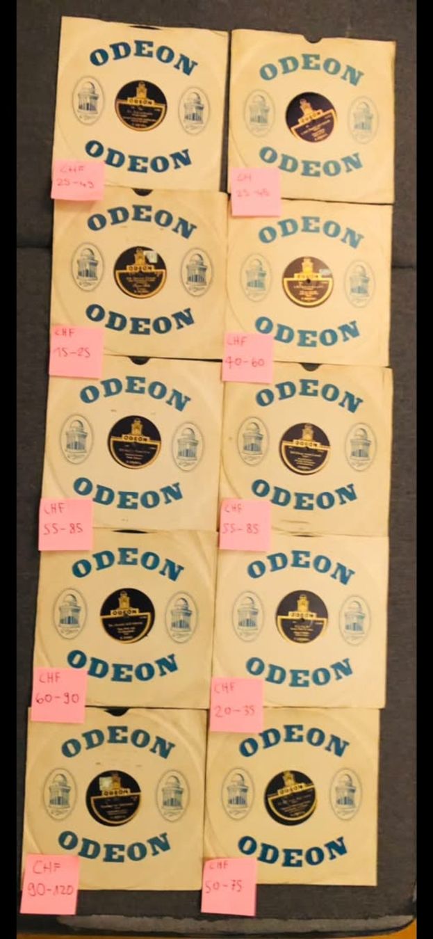 Dischi in vinile: 10 Schellackplatten Odeon A serie diverse Titel alt – Usato da Zürich venduto da Dario5 1