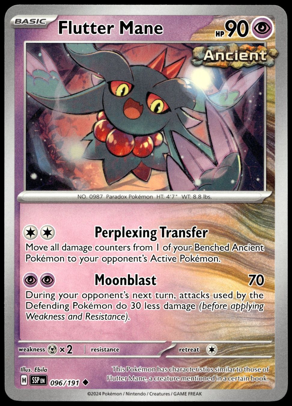 Pokémon Carte collezionabili: Pokémon Flutter Mane 096/191 EN SV08: Surging Sparks – Usato da Le Mouret venduto da PokemonCards_CH