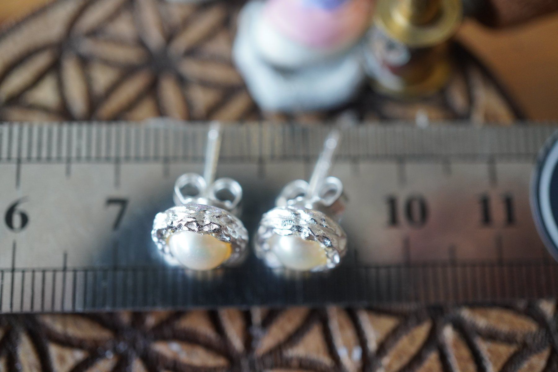 Ohrringe & -stecker: Perlen Weiss   Ohrstecker 8mm Blume Edel 925silber – Neu und originalverpackt aus Eschenbach SG von topstone 5