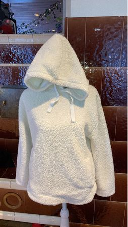 Flauschiger Hoodie🤍creme-weiss,Gr.S/M nr.1
