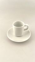 6 Espresso Tassen mit Unterteller, Weiss, Gebraucht