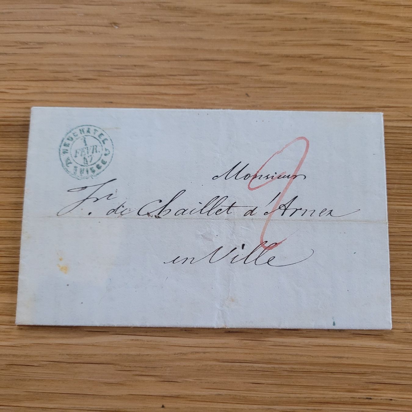 Tutti i francobolli: Document Préphilatélique Neuchâtel 1847 – Usato da Biel/Bienne venduto da Destockweb