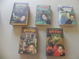 5 gebundene Harry Potter Bücher vo Autorin Joanne K. Rowling