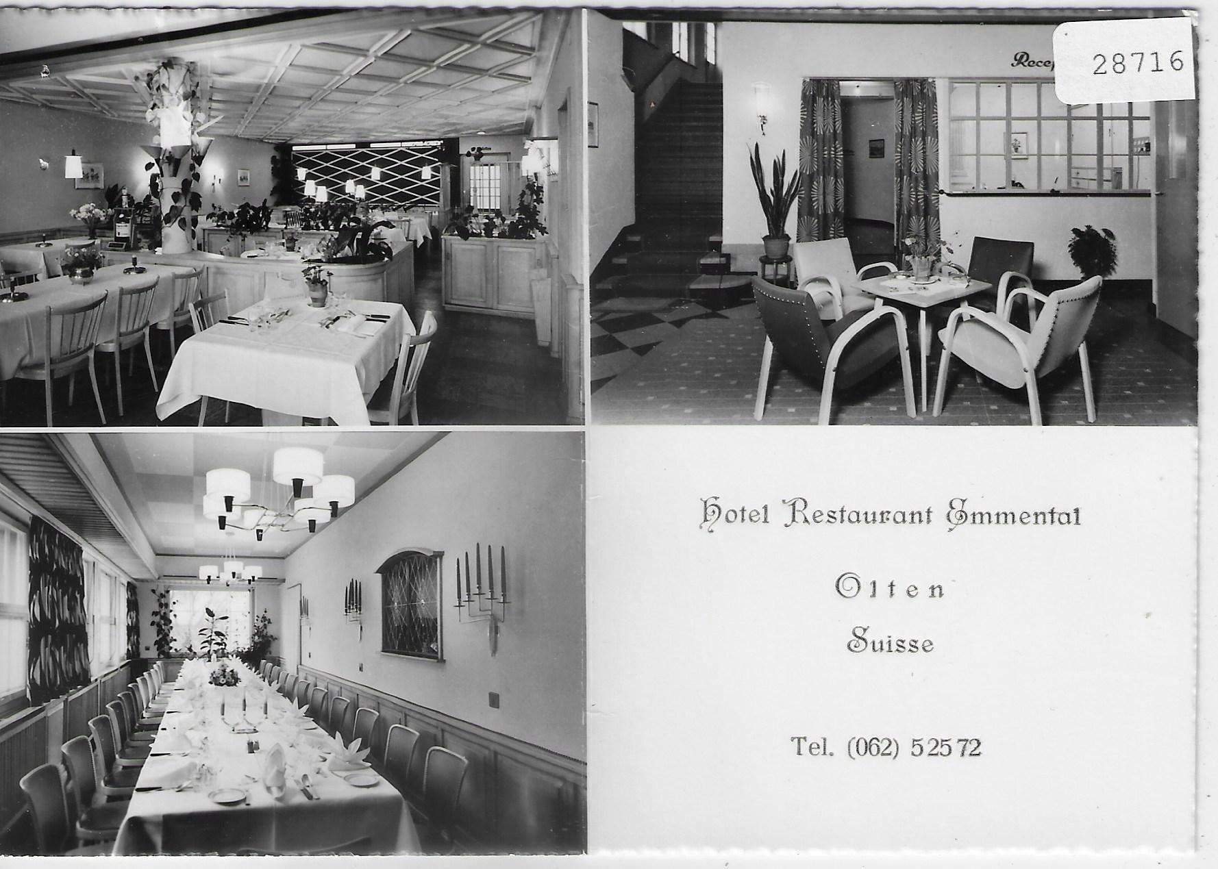 Ansichtskarten: Olten - Hotel Restaurant Emmental – Gebraucht aus Ettingen von Kartenplanet