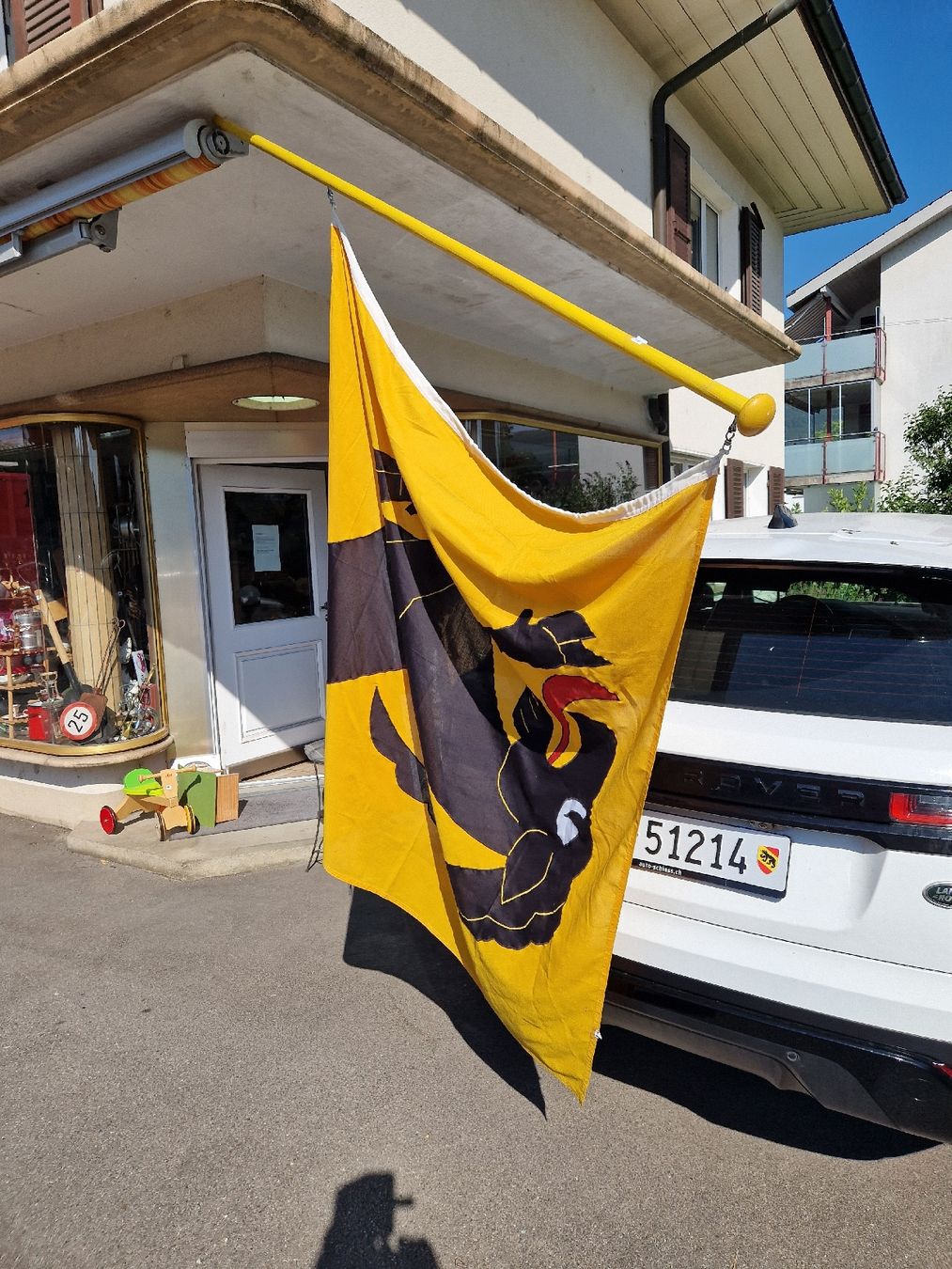 Bandiere: Fahnemast mit Wappentier schwarz-gelb Grösse ca 150cm – Usato da Mörigen venduto da Clio111 7