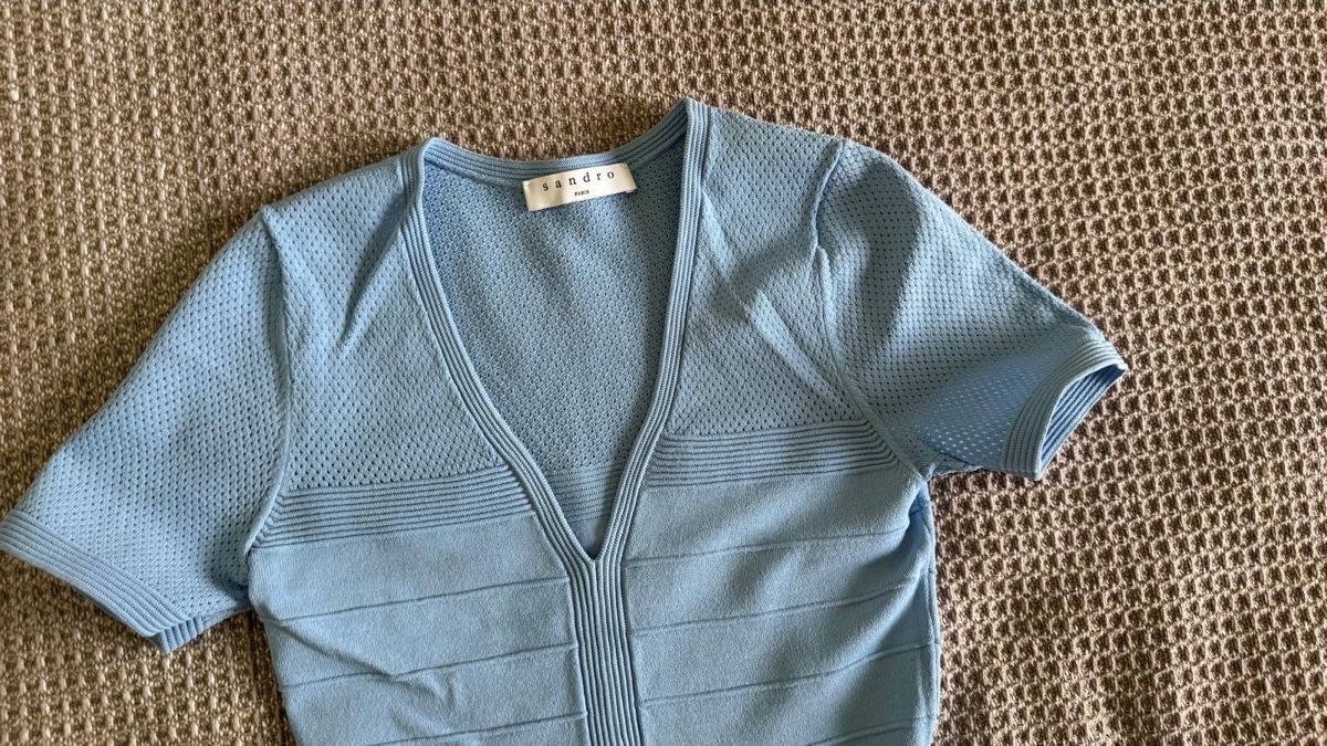 Sandro Vestiti: Sandro Paris Knit Dress - Light Blue  S  size – Nuovo (secondo la descrizione) da Corsier GE venduto da Karol_save_planet 6