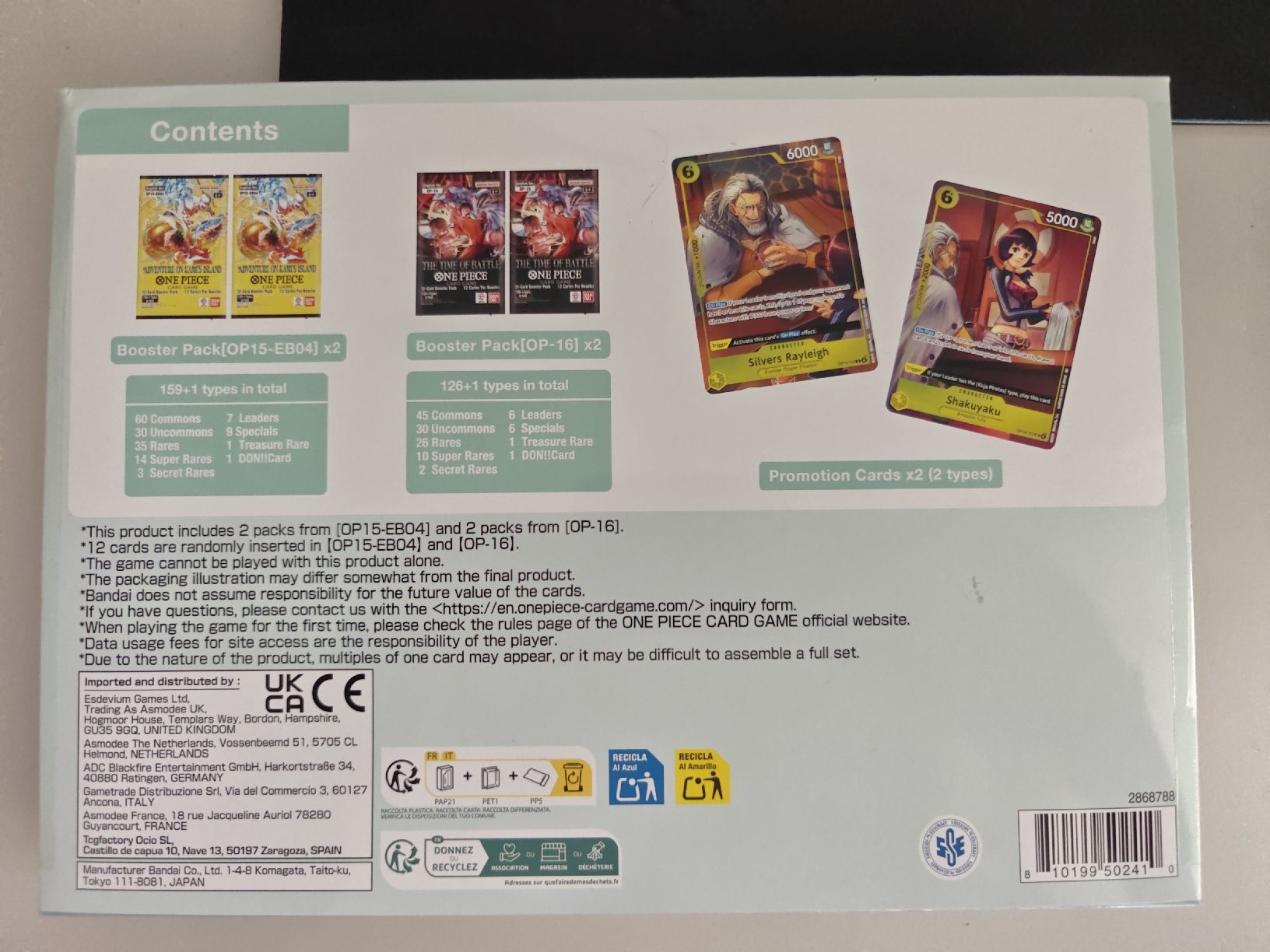 Bandai Carte collezionabili: One Piece Illustration Box - Rayleigh/Shakuyaku - version En – Nuovo (secondo la descrizione) da Cormondreche venduto da pajojo 1