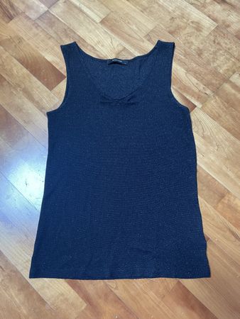 Sparkly Black Summer Tank Top, Size L